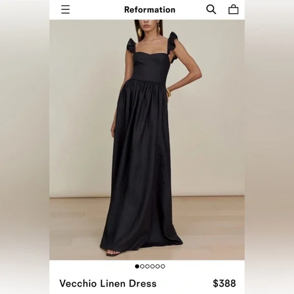 Reformation Black Linen Vecchio Maxi Dress - Picture 2 of 13
